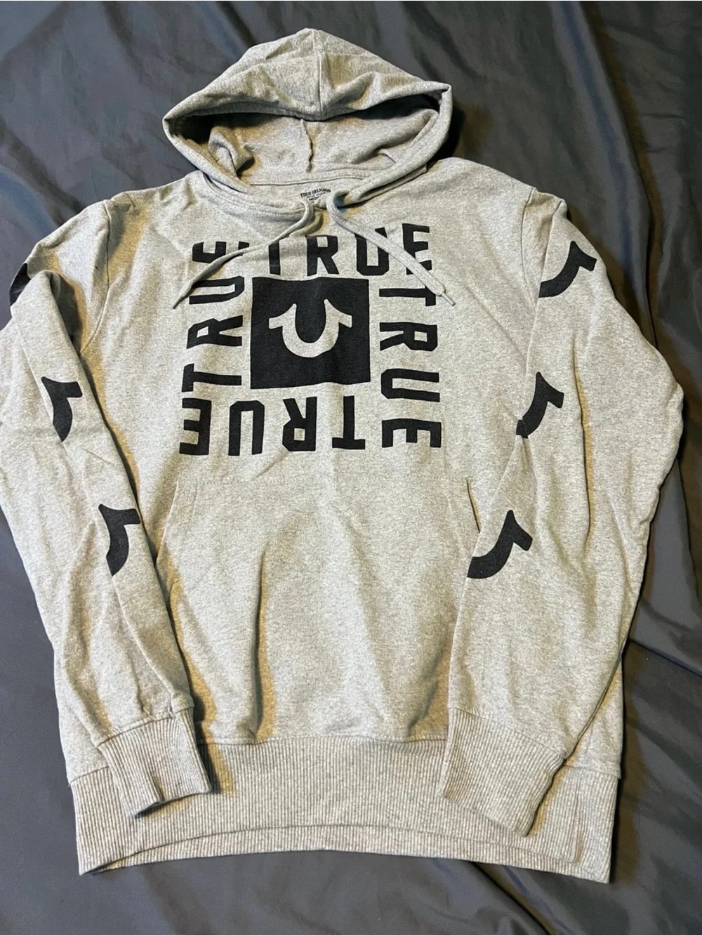 True Religion Gray Men's Hoodie Sweatshirt